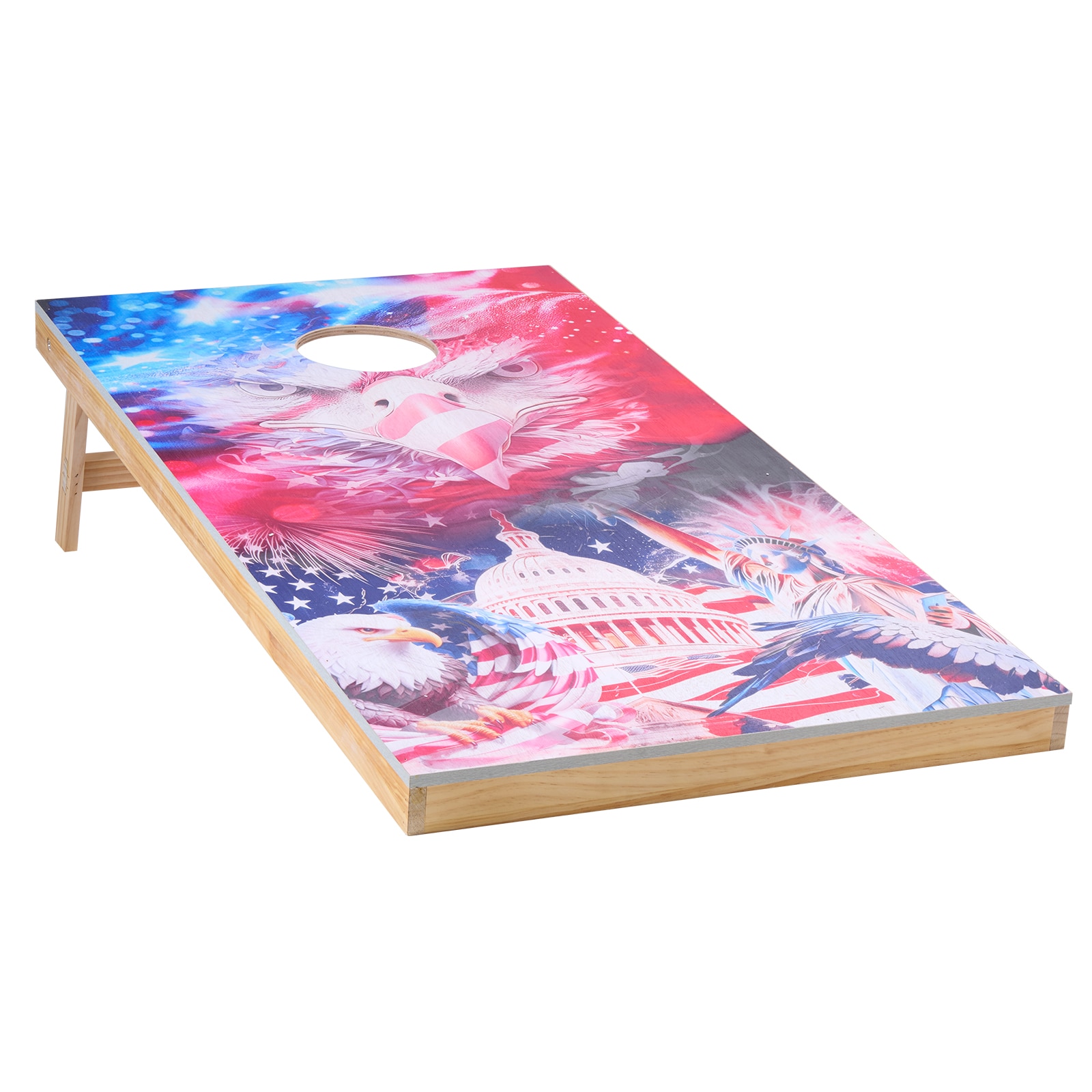 4x2ft Cornhole Set Portable Corn Hole Toss Game Board Wood 8 Bean Bag Carry Case_voghion.com